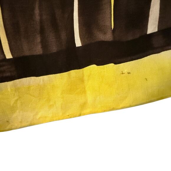 Eccoci Layered Shell Dress Brown Yellow Silk Linen Size 12 - Picture 4 of 11